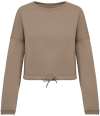 NS429 Native Spirit Ladies Oversized Cropped Sweatshirt Wet Sand colour image
